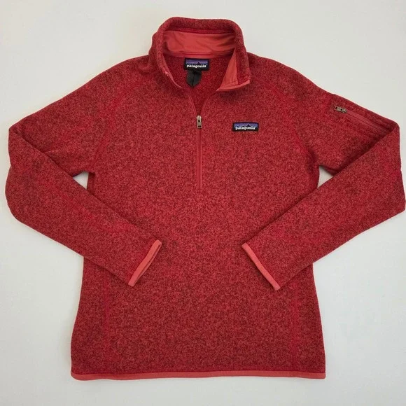 Patagonia Better Sweater Red Pullover Quarter Zip Long‎ Sleeve Small S - Picture 2 of 13